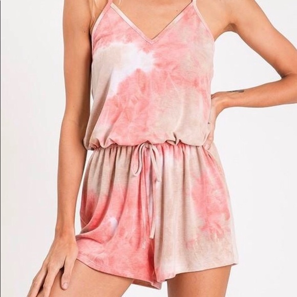 Blush tie dye romper - Picture 1 of 5